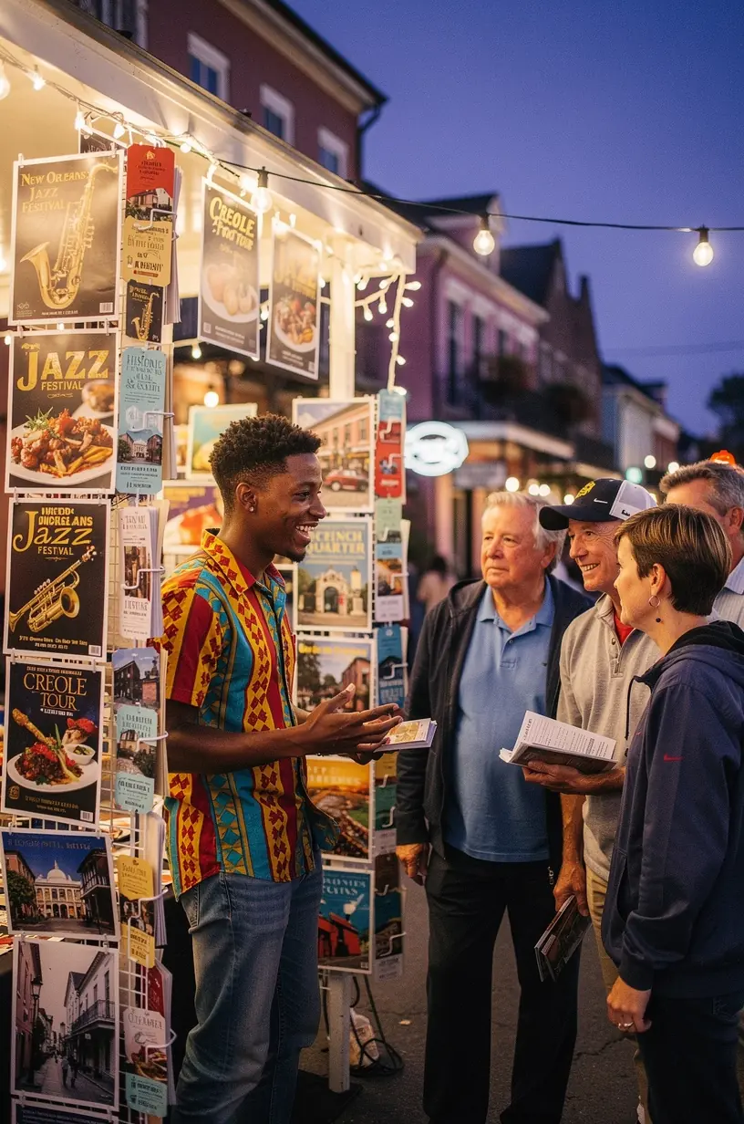 Посетители изучают карты и расписания мероприятий, объединённых в один билет.